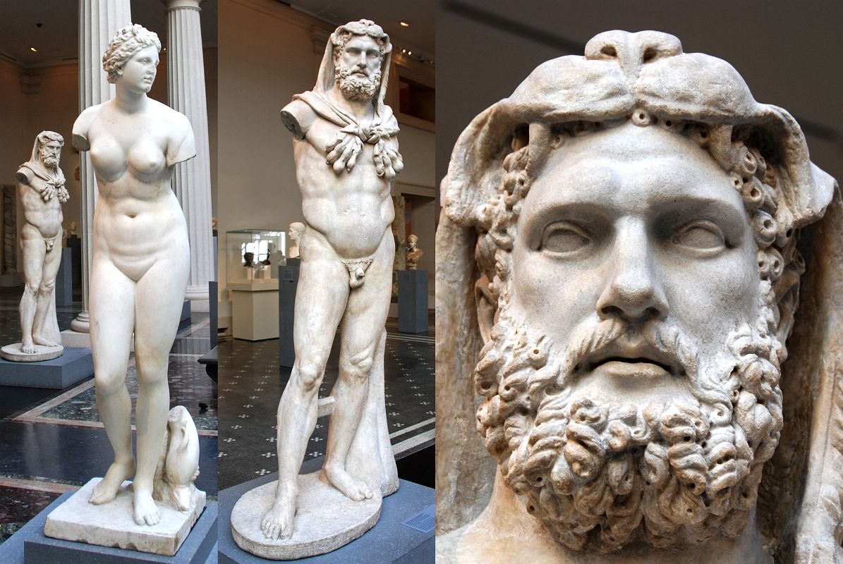 Met Highlights 01-3 White Court Roman Bearded Hercules, Aphrodite
